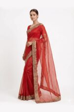 Red Organza Saree